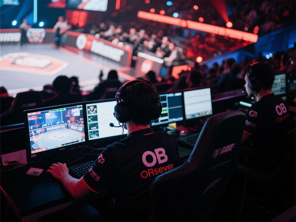 在电子竞技比赛中，OB（Observer，观战者）